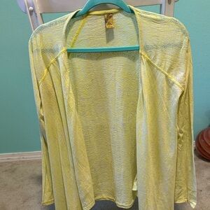 Prana Yellow Open Cardigan Mandala pattern